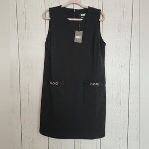 DKNY Black Chain Accent Formal Dress Size 12 NWT